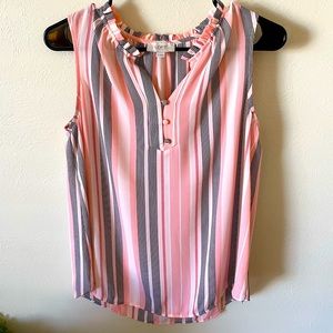 Loft Pink Stripe Blouse Tank Top